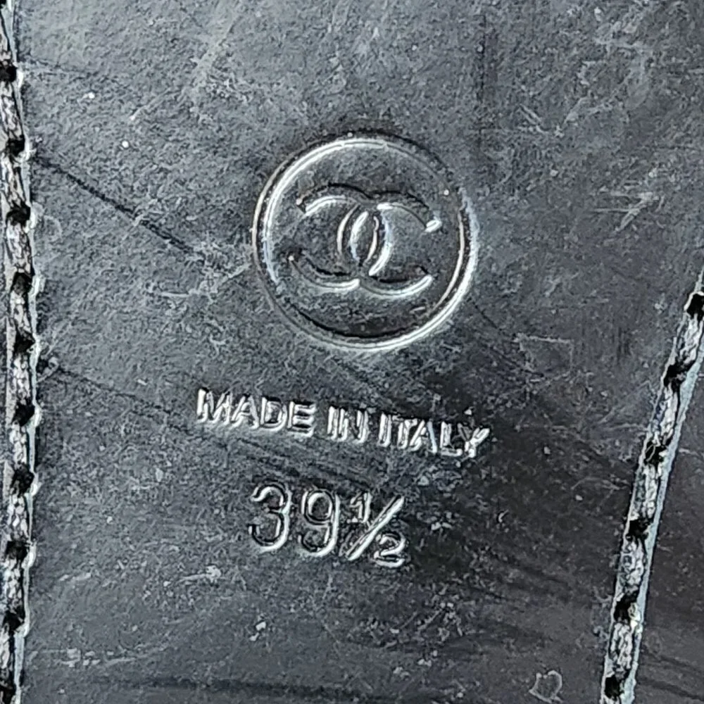 Chanel Mid-Calf Quilted Black Leather Boots, Authentic